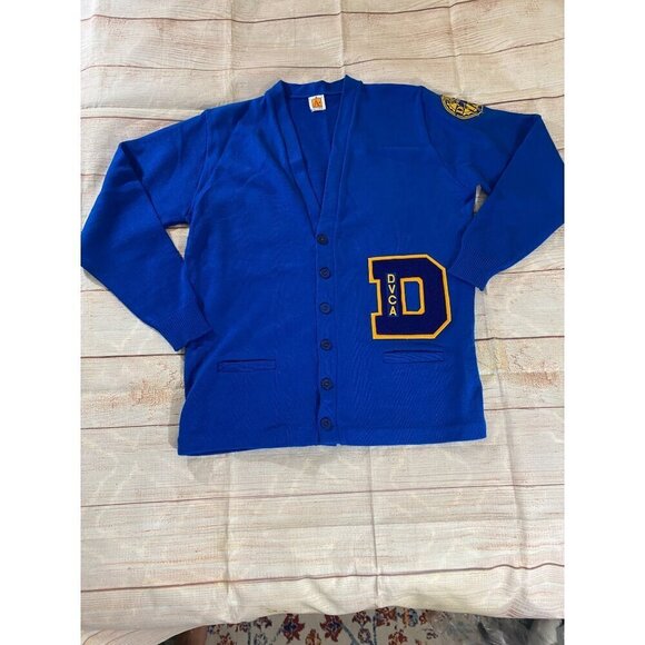 DVCA Dunbar Vocational Career Academy Blue Button Front Cardigan Mens - XL - Picture 6 of 14